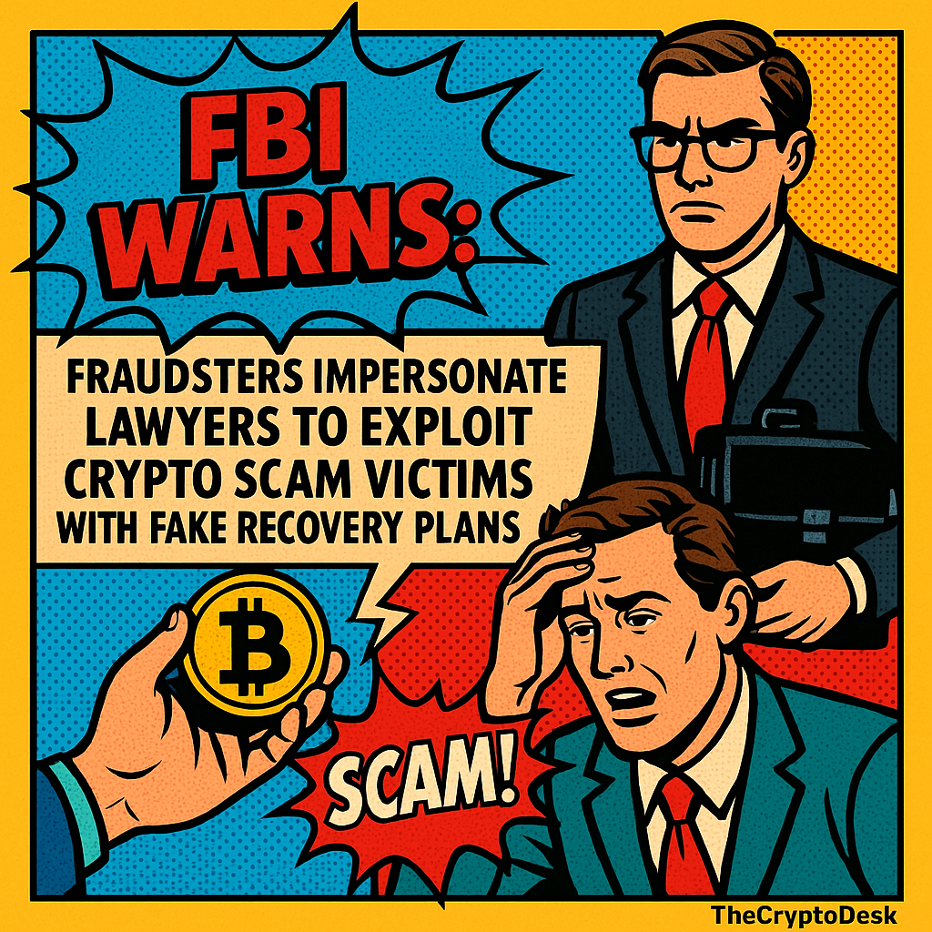 FBI Warns: Fraudsters Impersonate Lawyers to Exploit Crypto Scam Victims with Fake Recovery Plans