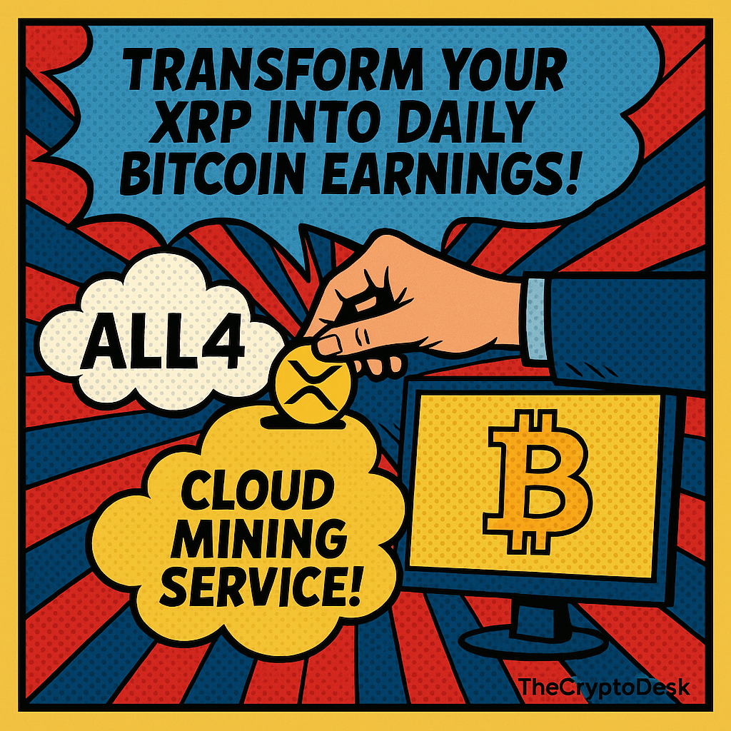 Transform Your XRP into Daily Bitcoin Earnings with ALL4 Cloud Mining Service!