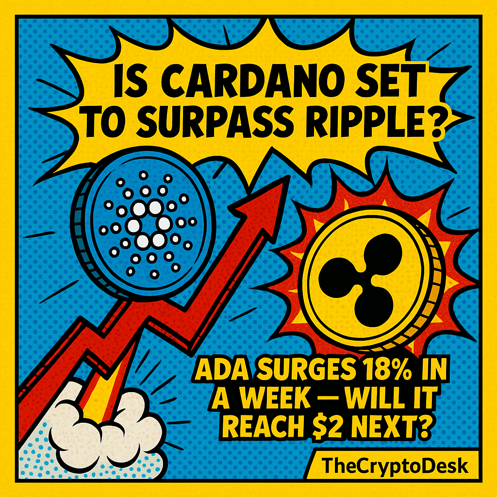 Is Cardano Set to Surpass Ripple? ADA Surges 18% in a Week — Will It Reach $2 Next?
