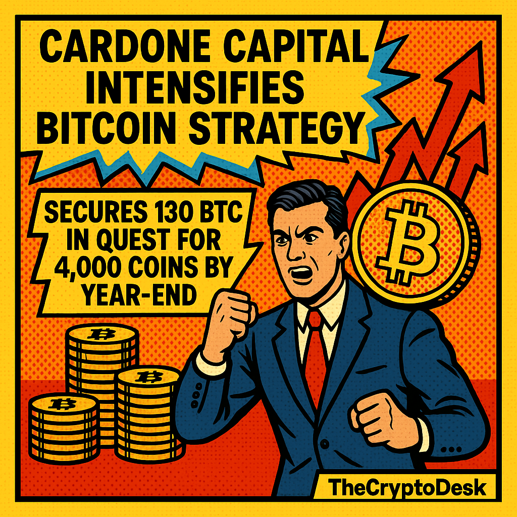 Cardone Capital Intensifies Bitcoin Strategy: Secures 130 BTC in Quest for 4,000 Coins by Year-End