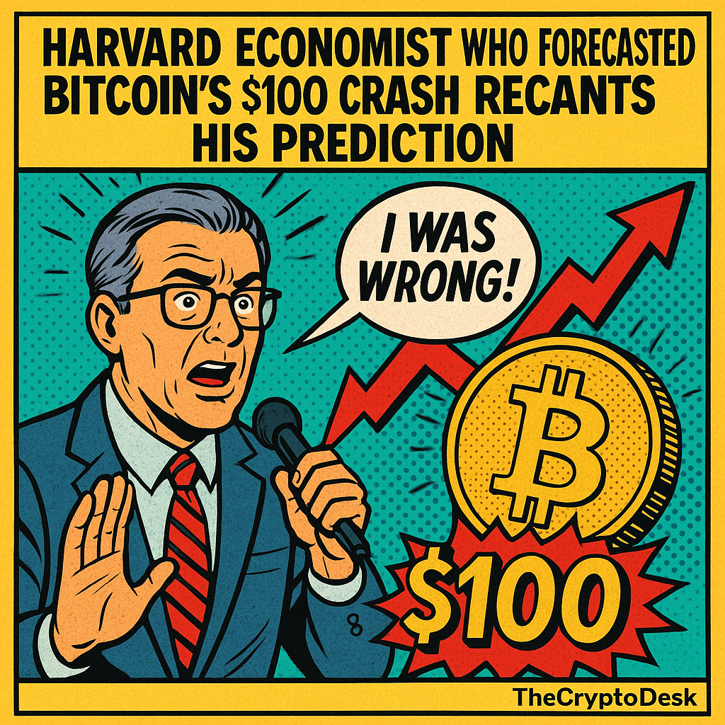 Harvard Economist Who Forecasted Bitcoins $100 Crash Recants His Prediction