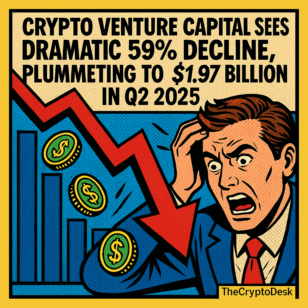 Crypto Venture Capital Sees Dramatic 59% Decline, Plummeting to $1.97 Billion in Q2 2025