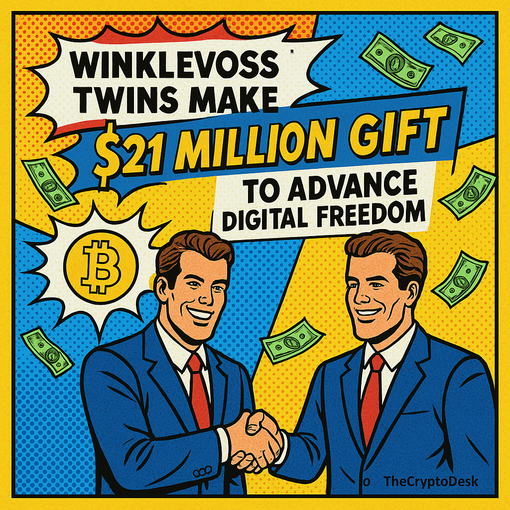 Winklevoss Twins Make Generous $21 Million Gift to Advance Digital Freedom