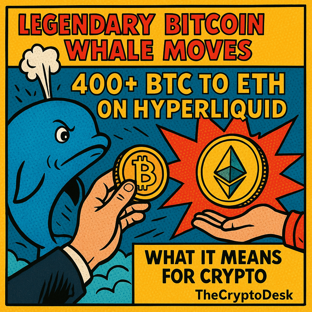 Legendary Bitcoin Whale Moves 400+ BTC to ETH on Hyperliquid – What It Means for Crypto