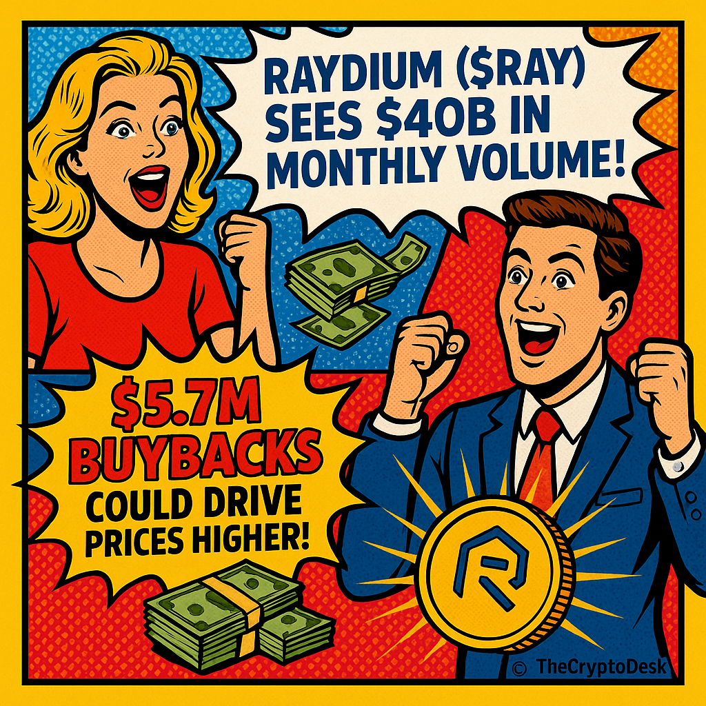 Raydium ($RAY) Sees $40B in Monthly Volume; $5.7M Buybacks Could Drive Prices Higher!