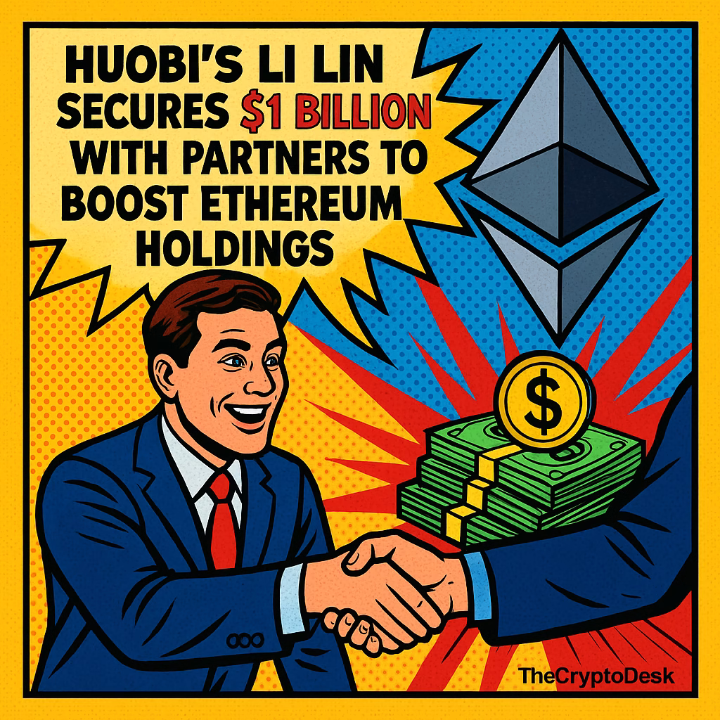 Huobis Li Lin Secures $1 Billion with Partners to Boost Ethereum Holdings