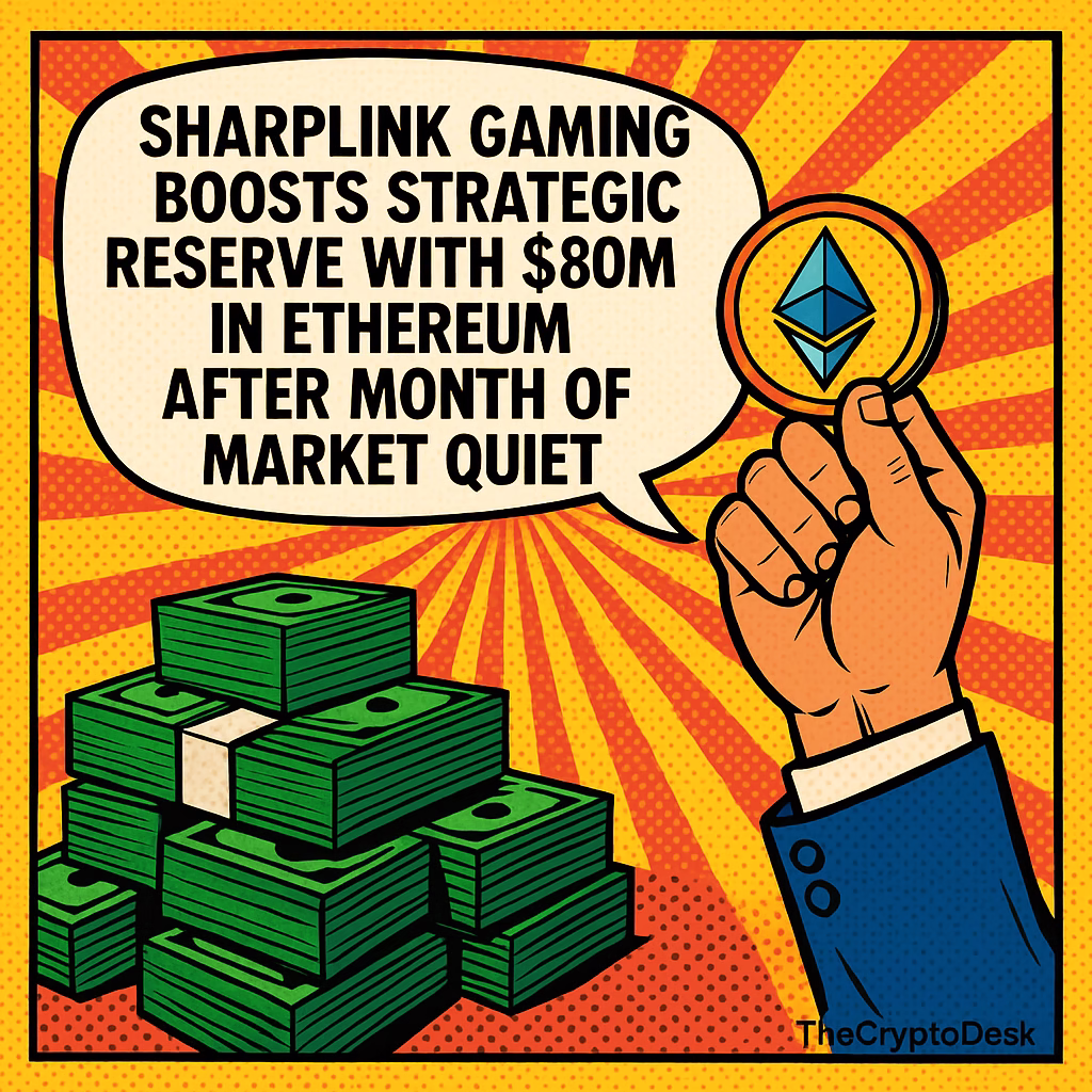 Sharplink Gaming Boosts Strategic Reserve with $80M in Ethereum After Month of Market Quiet