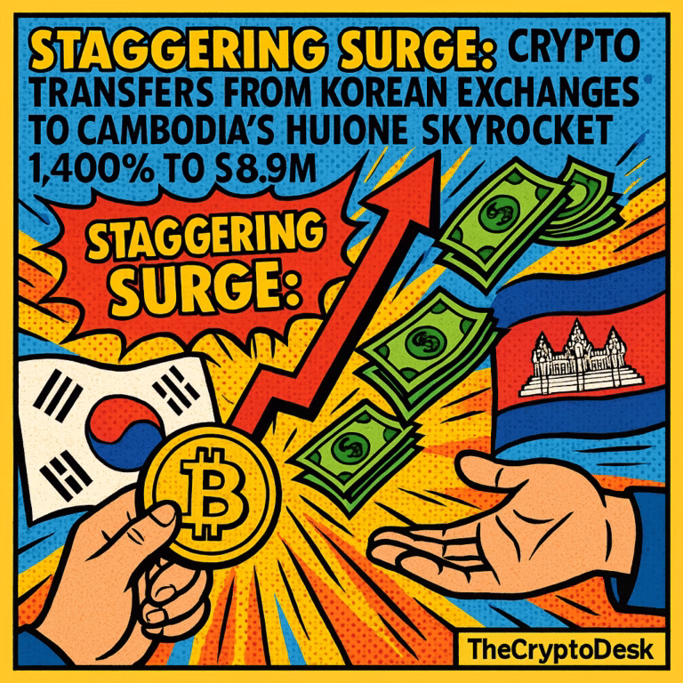 Staggering Surge: Crypto Transfers from Korean Exchanges to Cambodias Huione Skyrocket 1,400% to $8.9M
