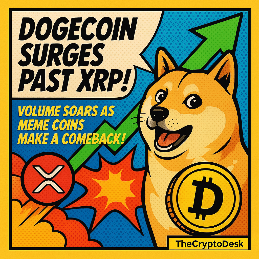 Dogecoin Surges Past XRP: Volume Soars as Meme Coins Make a Comeback!