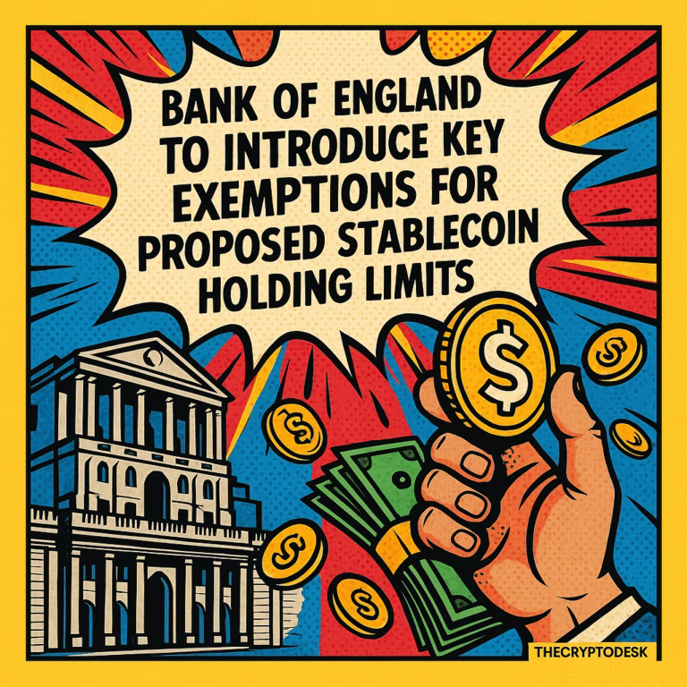 Bank of England to Introduce Key Exemptions for Proposed Stablecoin Holding Limits
