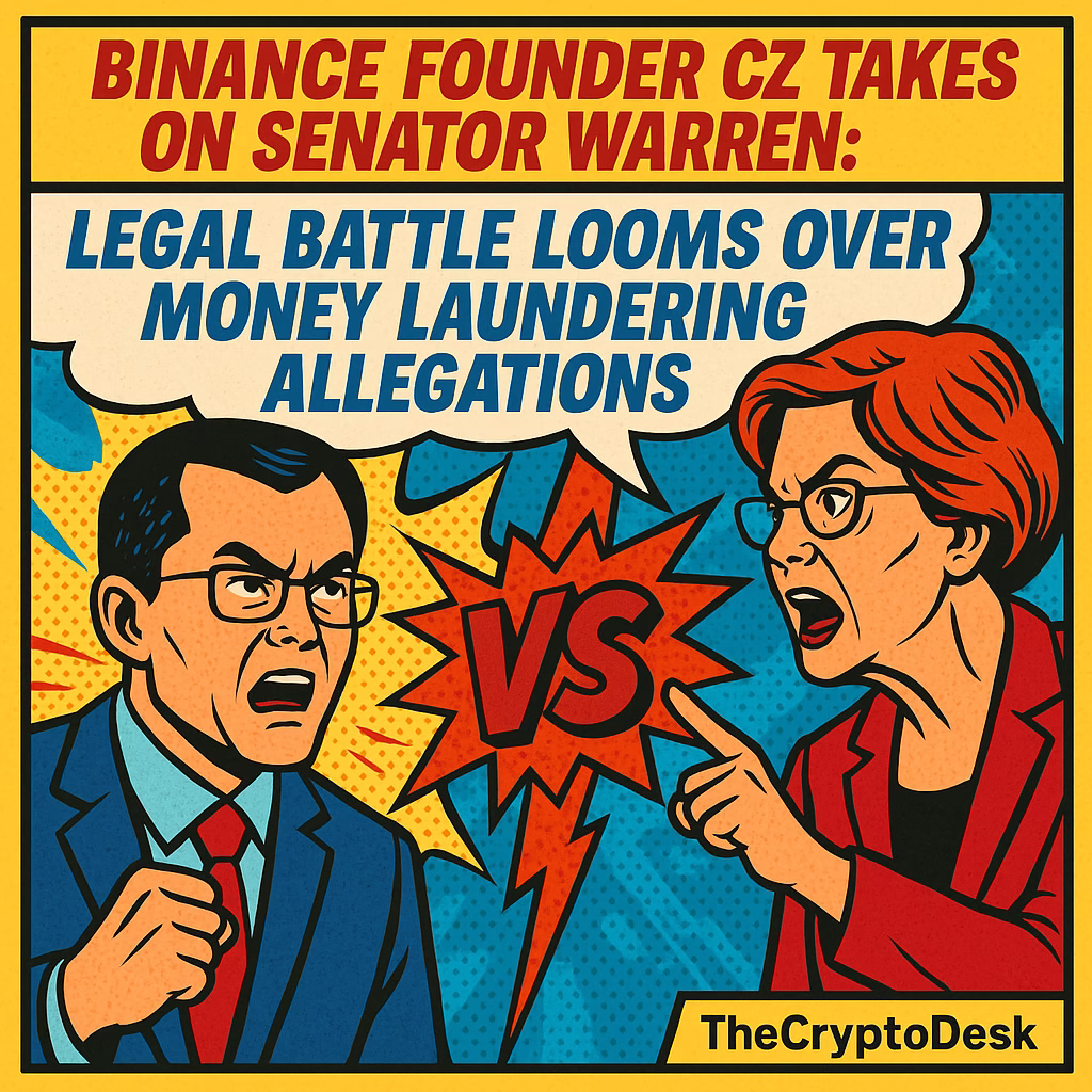 Binance Founder CZ Takes on Senator Warren: Legal Battle Looms Over Money Laundering Allegations Binance Founder CZ Takes on Senator Warren: Legal Battle Looms Over Money Laundering Allegations