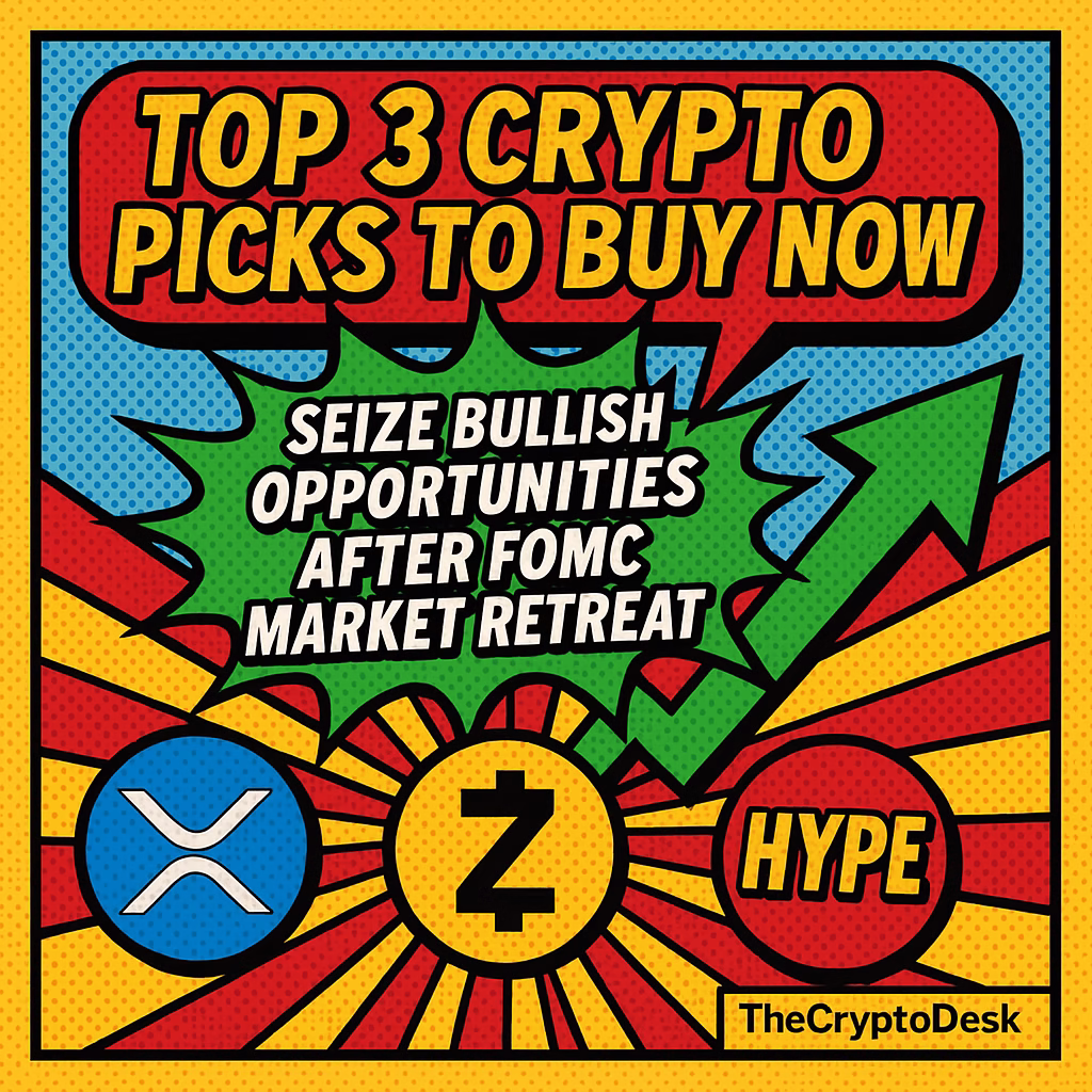 Top 3 Crypto Picks to Buy Now: Seize Bullish Opportunities After FOMC Market Retreat – XRP, ZEC, HYPE