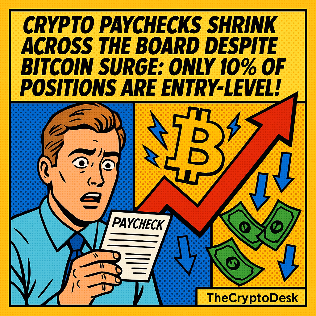 Crypto Paychecks Shrink Across the Board Despite Bitcoin Surge: Only 10% of Positions Are Entry-Level!