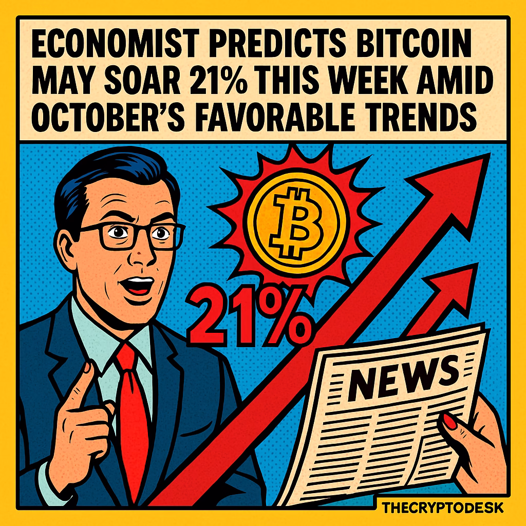 Economist Predicts Bitcoin May Soar 21% This Week Amid Octobers Favorable Trends