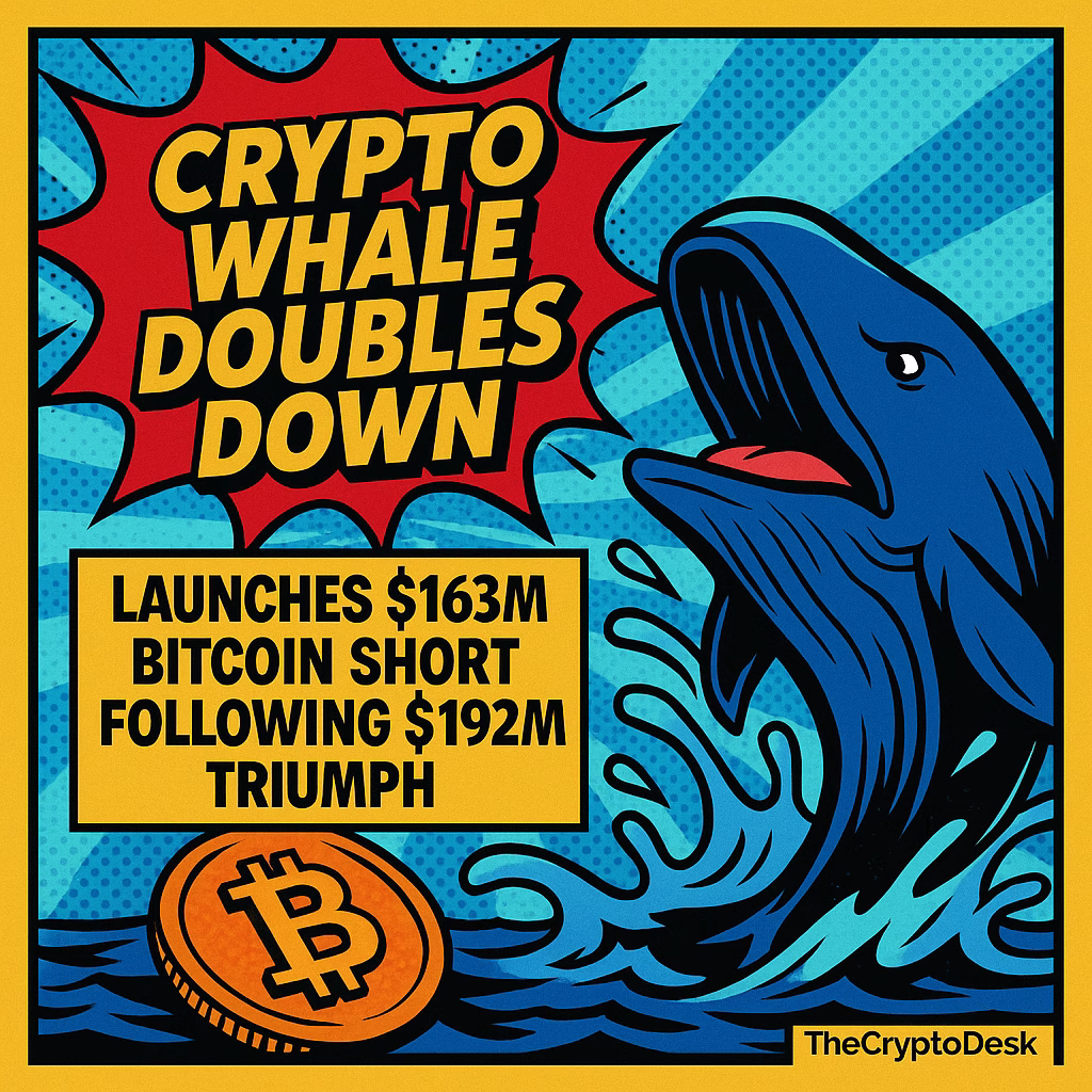 Crypto Whale Doubles Down: Launches $163M Bitcoin Short Following $192M Triumph