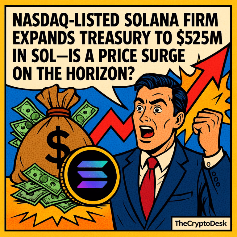 Nasdaq-Listed Solana Firm Expands Treasury to $525M in SOL—Is a Price Surge on the Horizon?