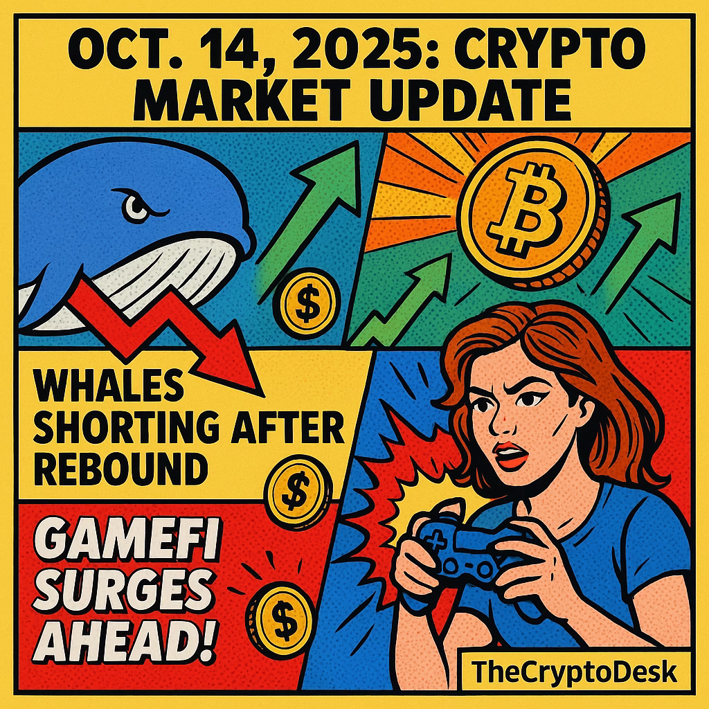 Oct. 14, 2025: Crypto Market Update – Whales Shorting After Rebound, GameFi Surges Ahead!