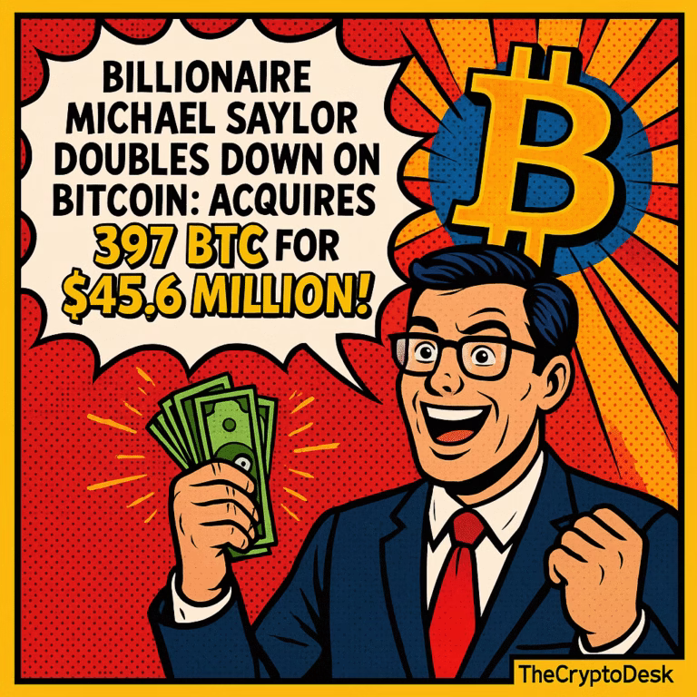 Billionaire Michael Saylor Doubles Down on Bitcoin: Acquires 397 BTC for $45.6 Million!