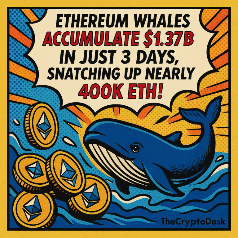 Ethereum Whales Accumulate $1.37B in Just 3 Days, Snatching Up Nearly 400K ETH!