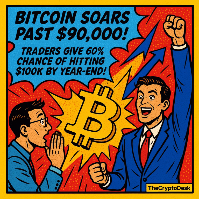 Bitcoin Soars Past $90,000: Traders Give 60% Chance of Hitting $100K by Year-End!